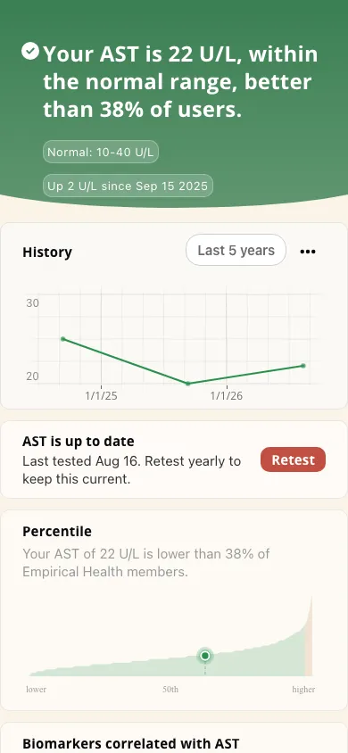 Empirical app screenshot: AST result and history