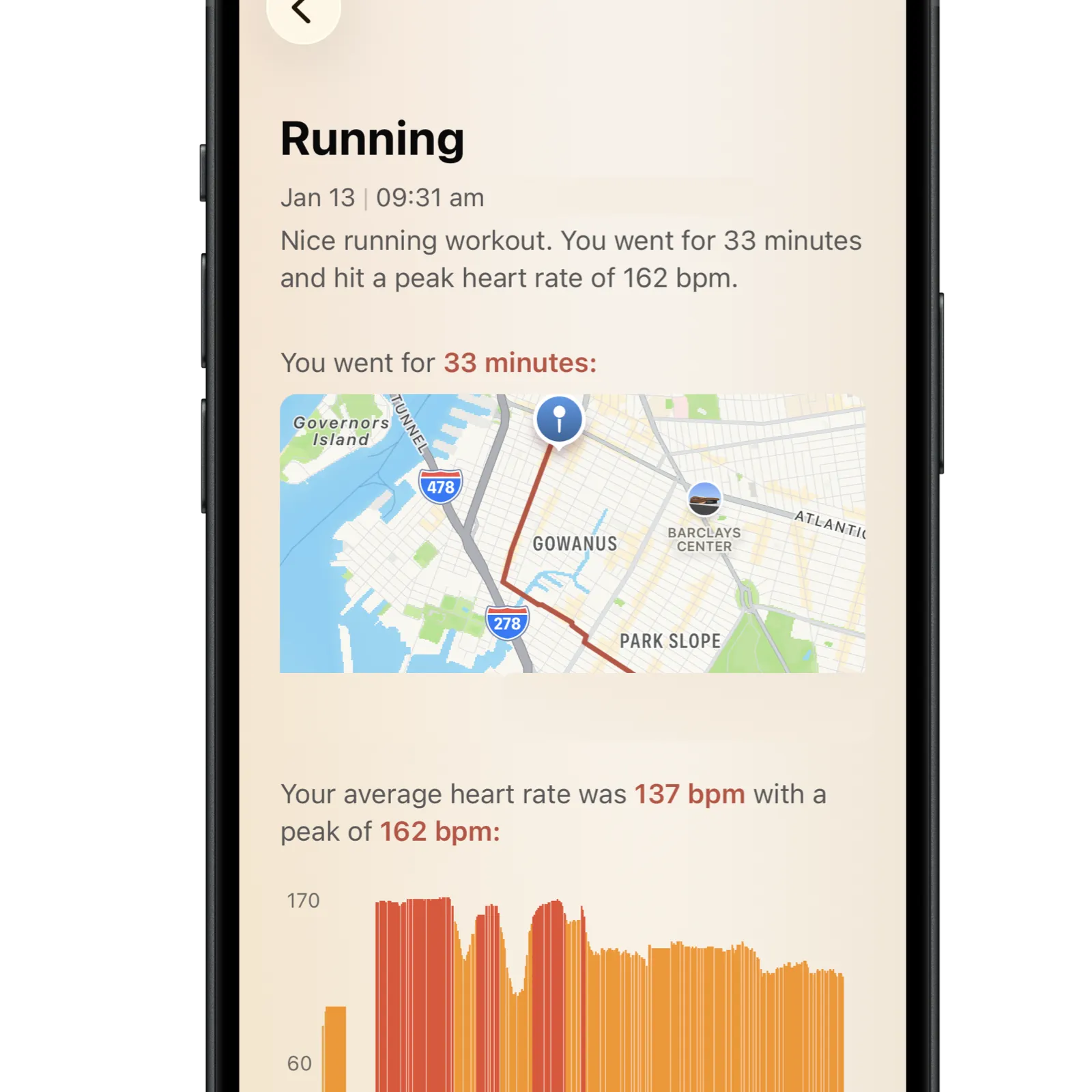 Exercise guidance screenshot