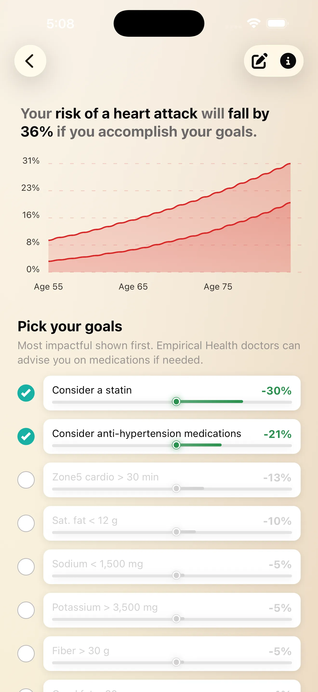 Simulating Reductions in Lifetime Heart Attack Risk