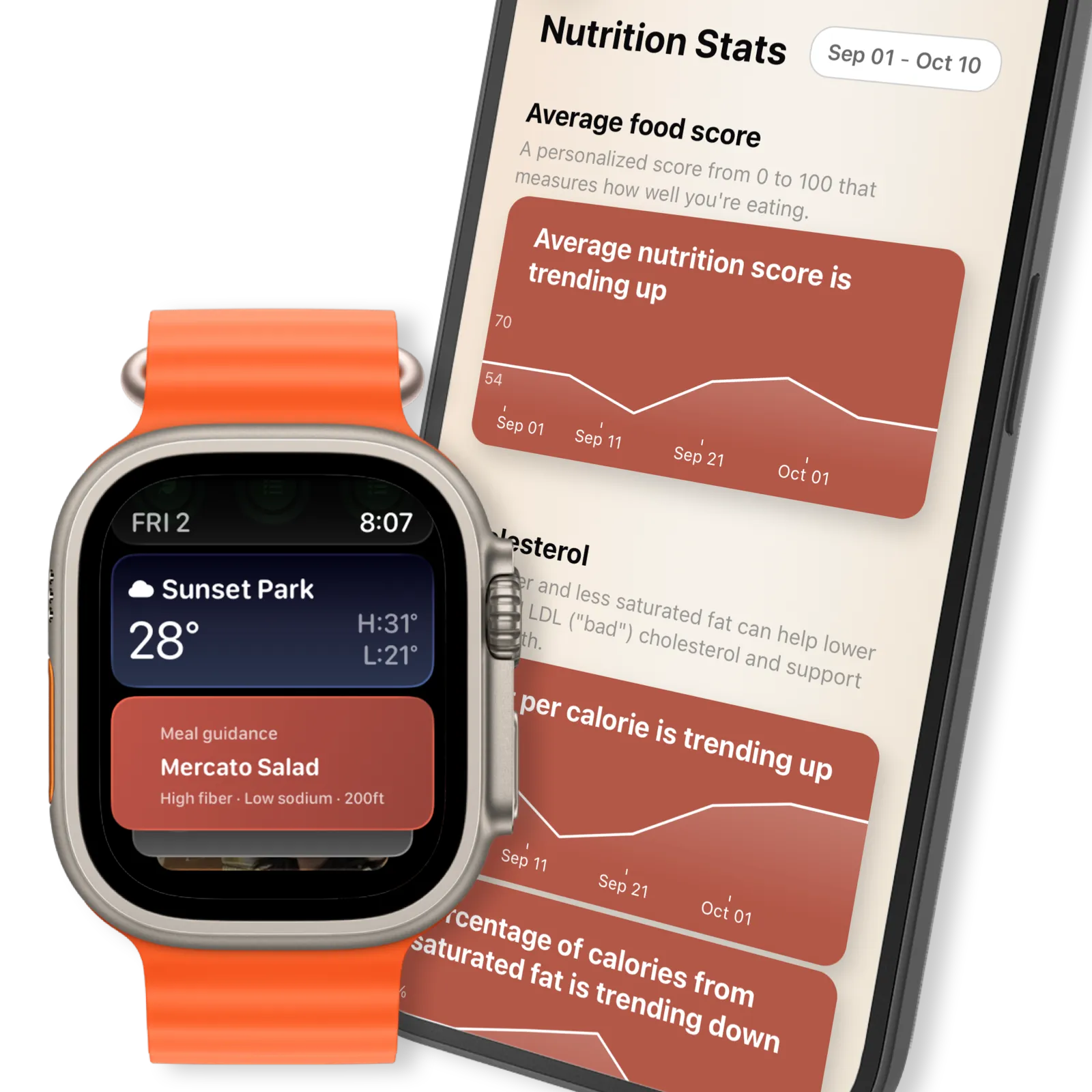 Meal recommendations screenshot